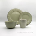 Set di stoviglie in ceramica di lusso verde chiaro personalizzato